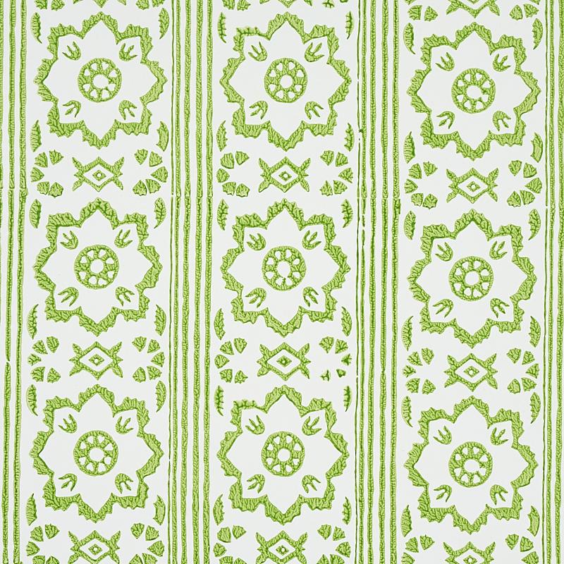 Schumacher Sunda Hand Blocked Print Leaf Wallpaper