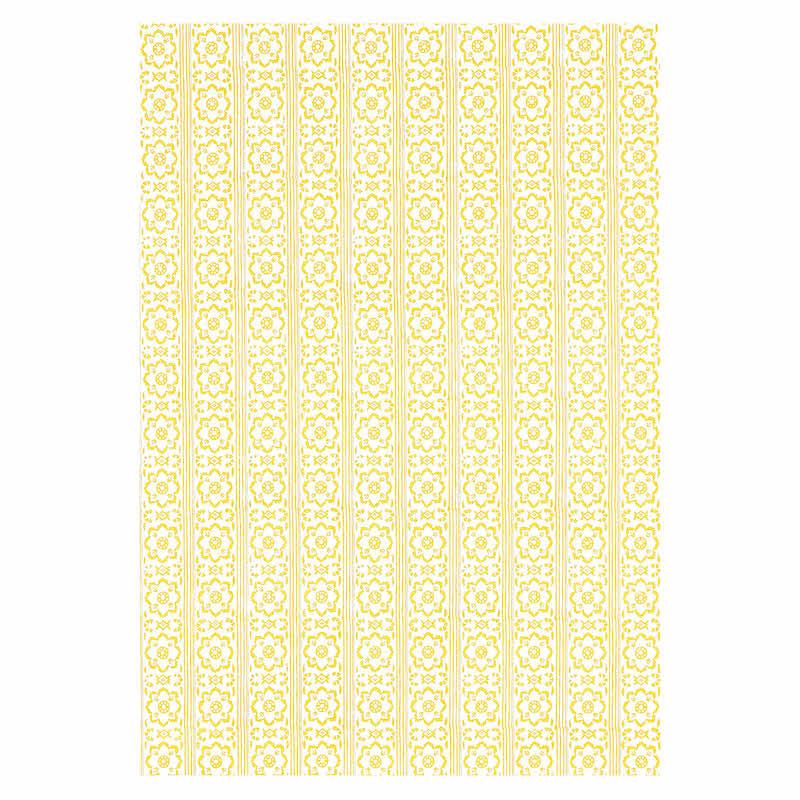 Schumacher Sunda Hand Blocked Print Yellow Wallpaper
