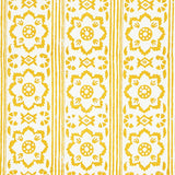 Schumacher Sunda Hand Blocked Print Yellow Wallpaper