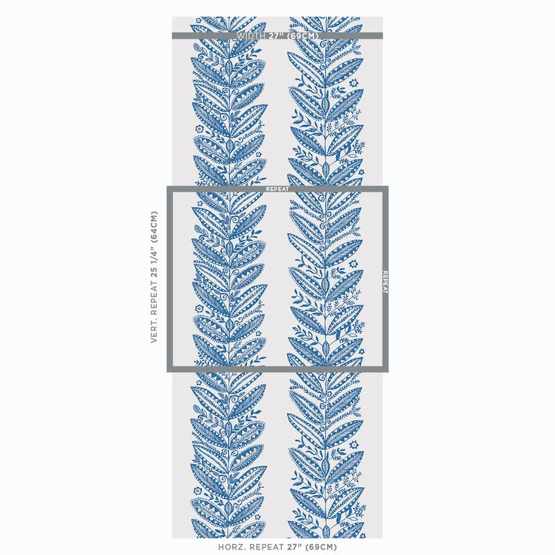 Schumacher Eland Blue Wallpaper