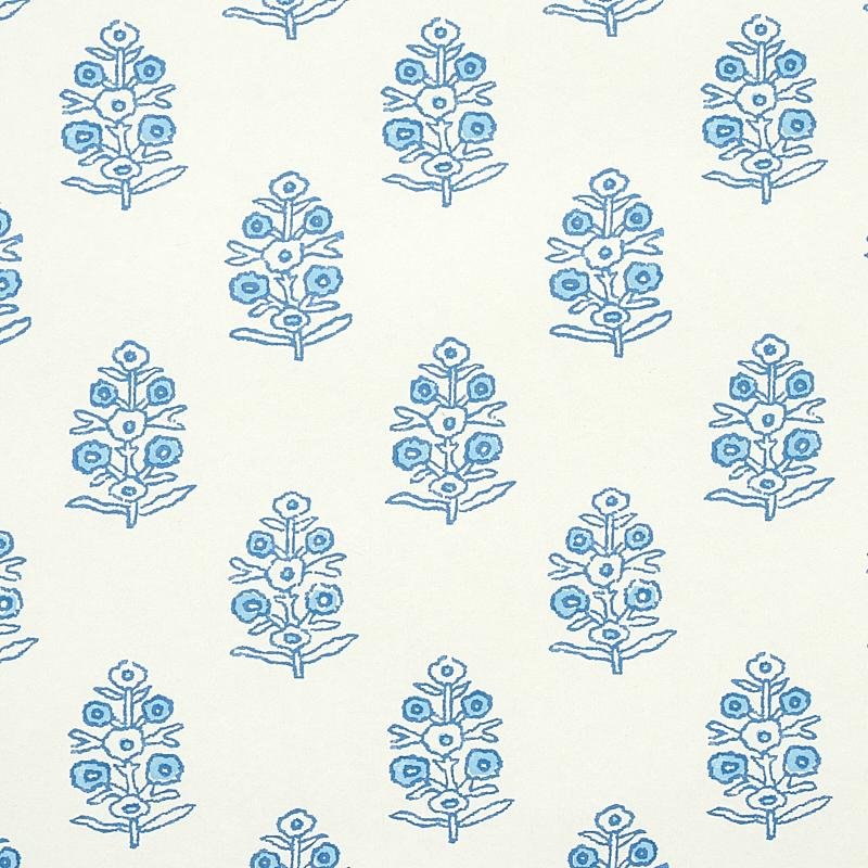Schumacher Aditi Blue Wallpaper