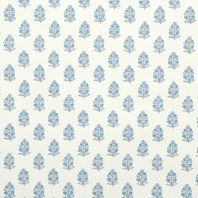 Schumacher Aditi Blue Wallpaper