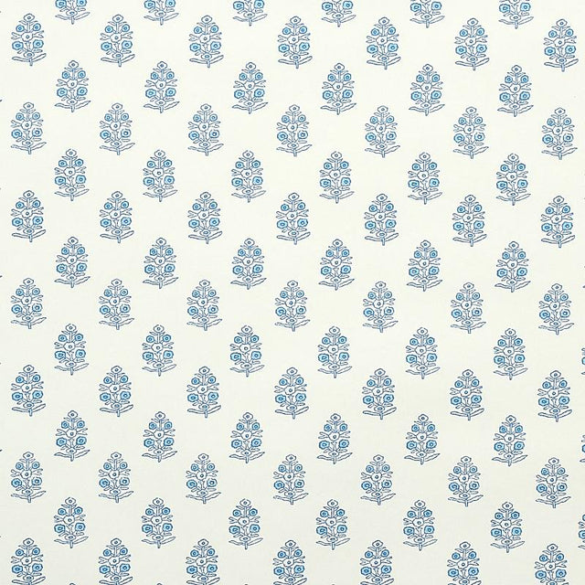 Schumacher Aditi Blue Wallpaper