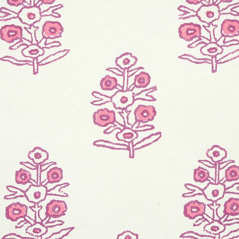 Schumacher Aditi Pink Wallpaper
