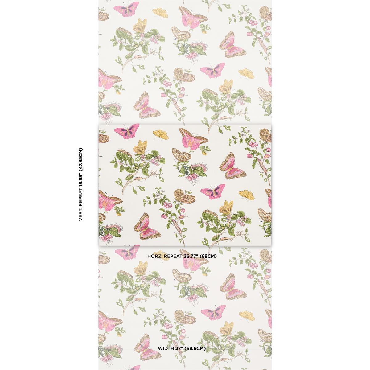 Schumacher Baudin Butterfly Blush Wallpaper