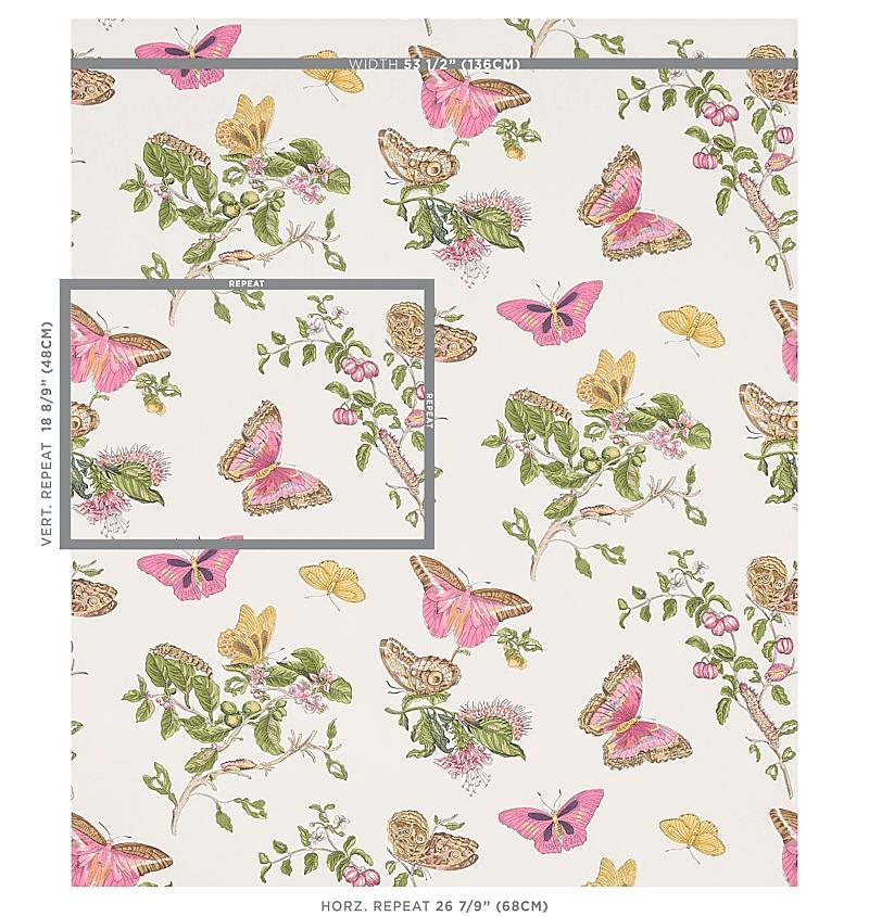Schumacher Baudin Butterfly Blush Wallpaper