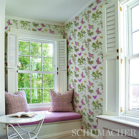 Schumacher Baudin Butterfly Blush Wallpaper