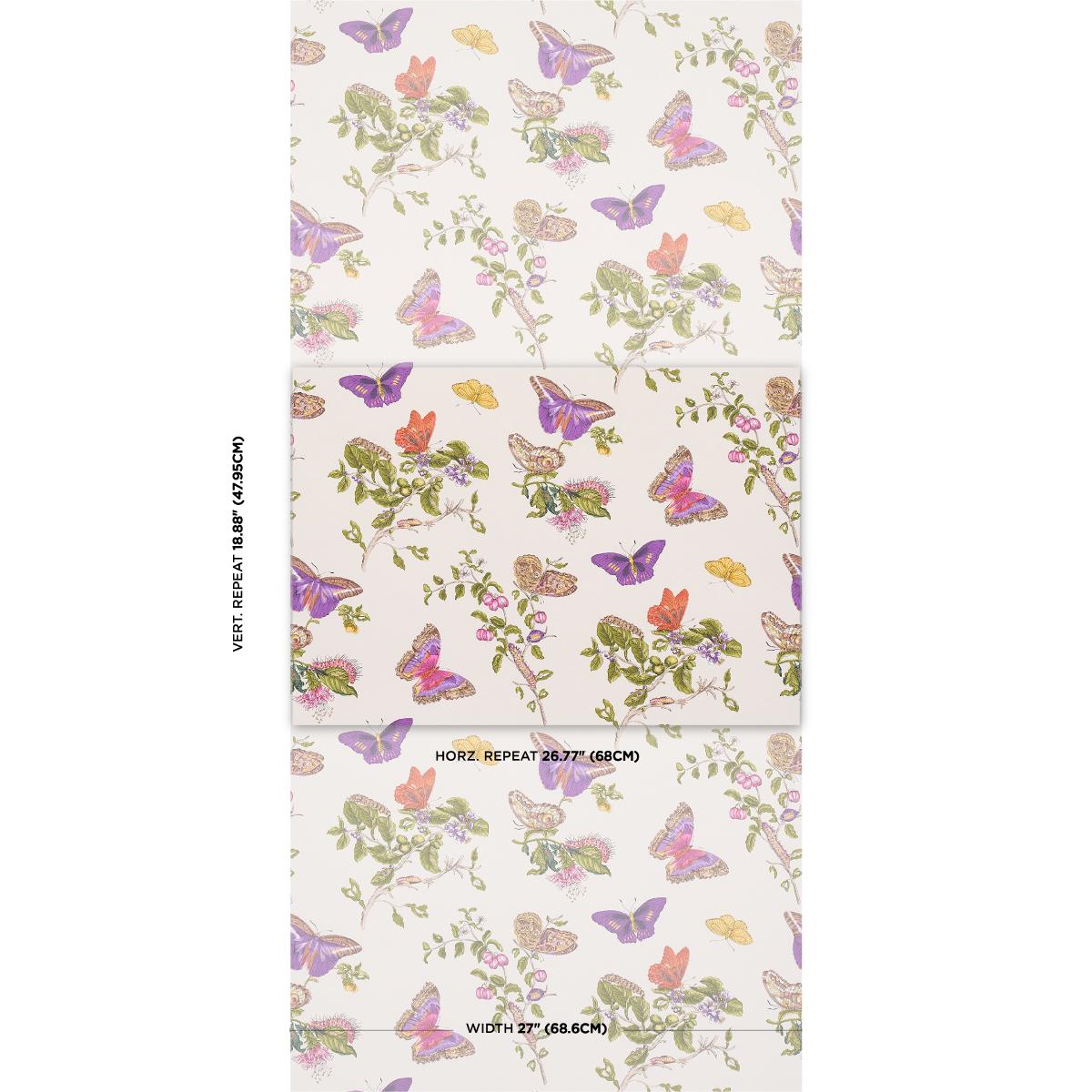 Schumacher Baudin Butterfly Purple Wallpaper
