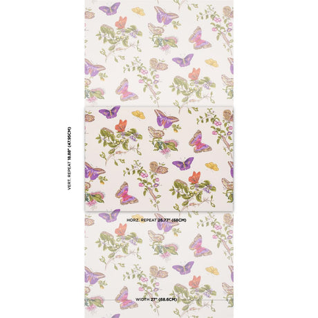 Schumacher Baudin Butterfly Purple Wallpaper
