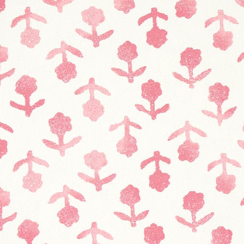 Schumacher Beatriz Pink Wallpaper