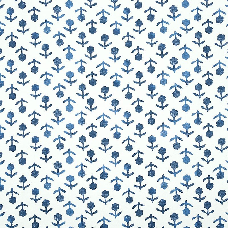 Schumacher Beatriz Indigo Wallpaper