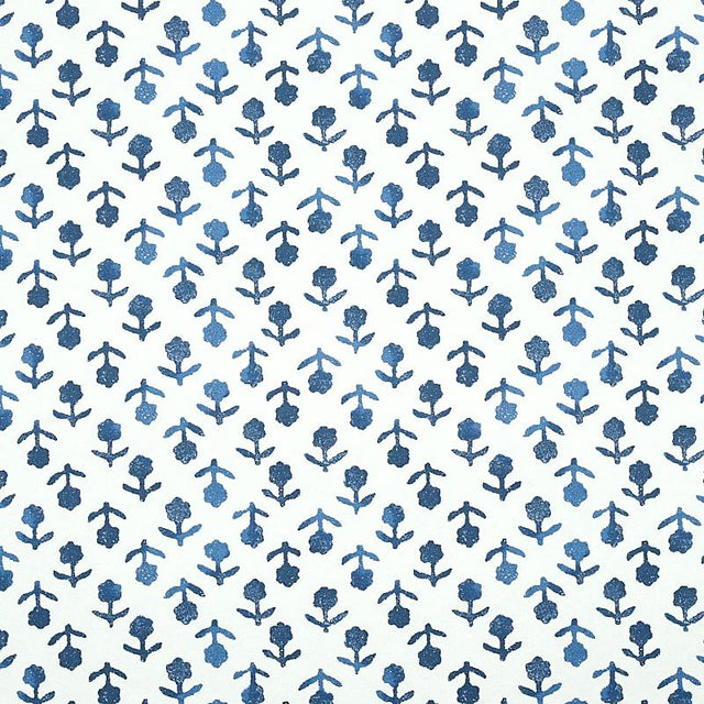 Schumacher Beatriz Indigo Wallpaper