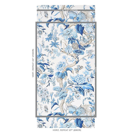 Schumacher Cranley Garden Blue Wallpaper
