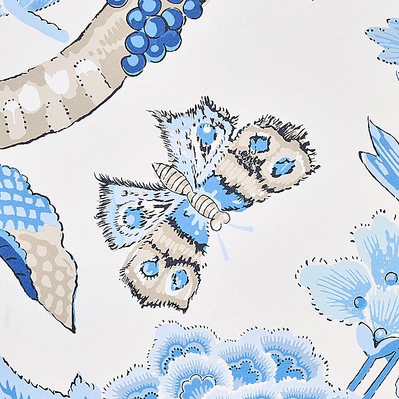 Schumacher Cranley Garden Blue Wallpaper