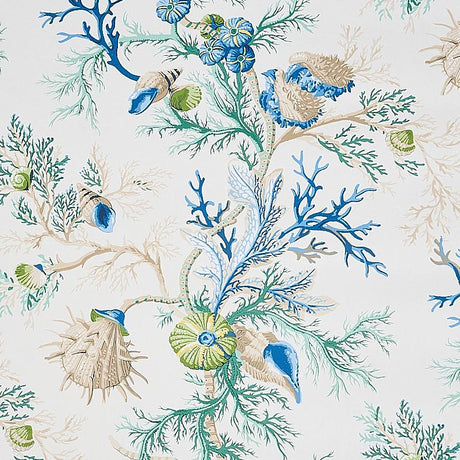 Schumacher Del Tesoro Blue & Green Wallpaper