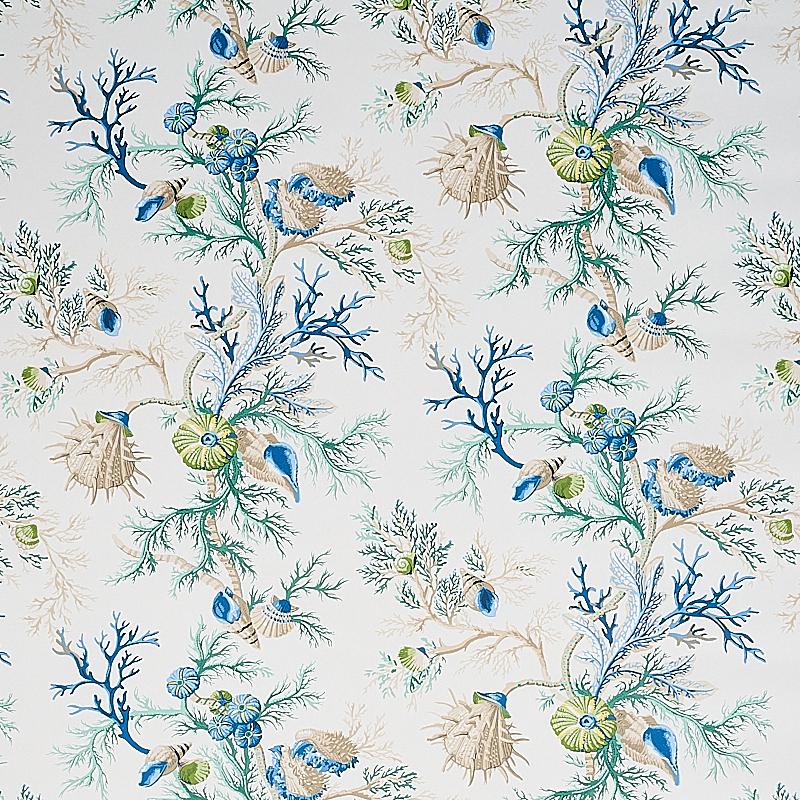 Schumacher Del Tesoro Blue & Green Wallpaper