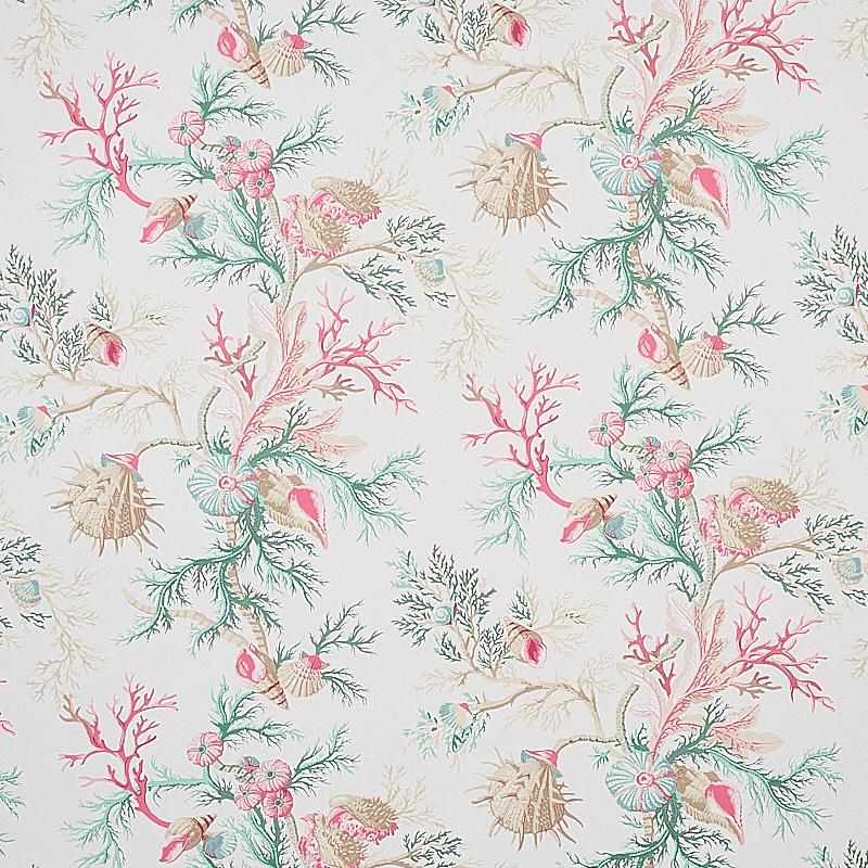 Schumacher Del Tesoro Pink & Aqua Wallpaper