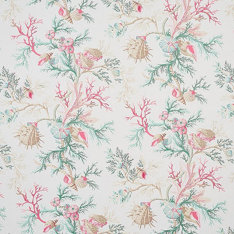 Schumacher Del Tesoro Pink & Aqua Wallpaper