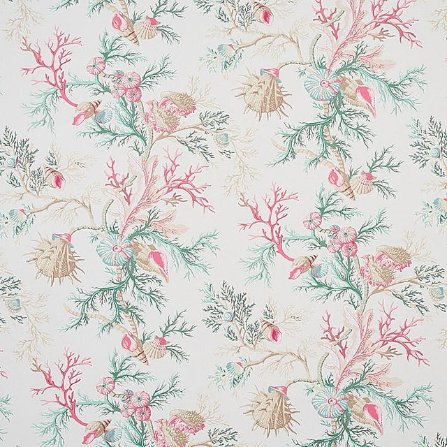 Schumacher Del Tesoro Pink & Aqua Wallpaper
