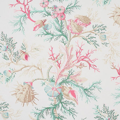 Schumacher Del Tesoro Pink & Aqua Wallpaper