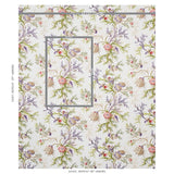 Schumacher Del Tesoro Purple & Coral Wallpaper