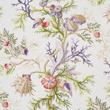 Schumacher Del Tesoro Purple & Coral Wallpaper