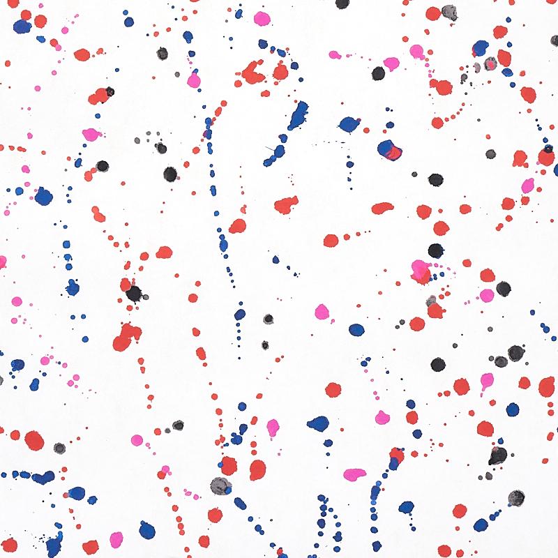 Schumacher Ink Splash Red & Blue Wallpaper