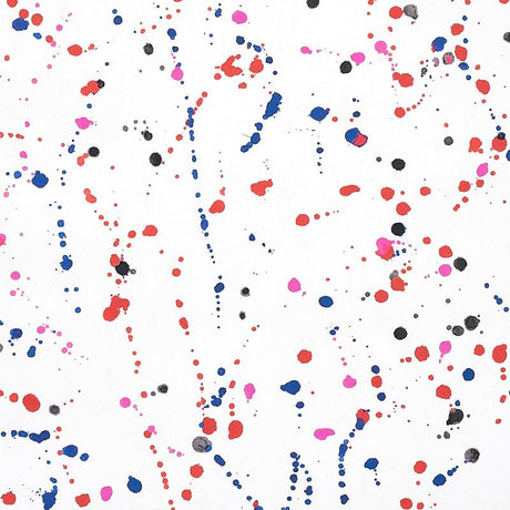 Schumacher Ink Splash Red & Blue Wallpaper