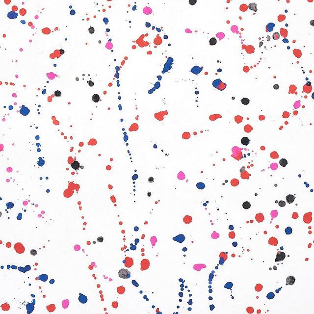 Schumacher Ink Splash Red & Blue Wallpaper