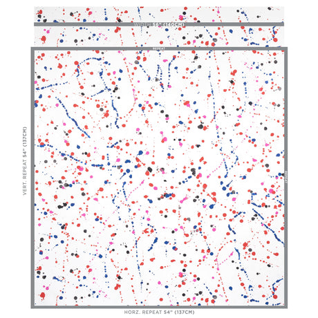 Schumacher Ink Splash Red & Blue Wallpaper