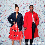 Schumacher Ink Splash Red & Blue Wallpaper