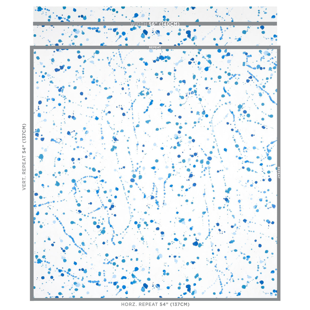 Schumacher Ink Splash Blue Wallpaper