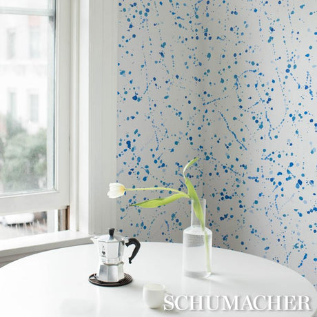 Schumacher Ink Splash Blue Wallpaper