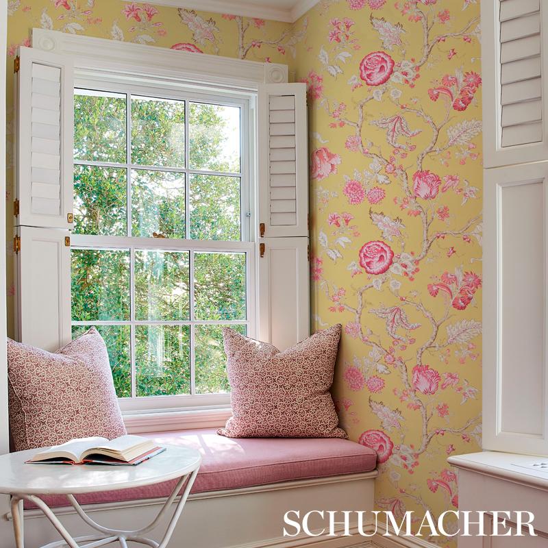 Schumacher Josephine Ochre Wallpaper