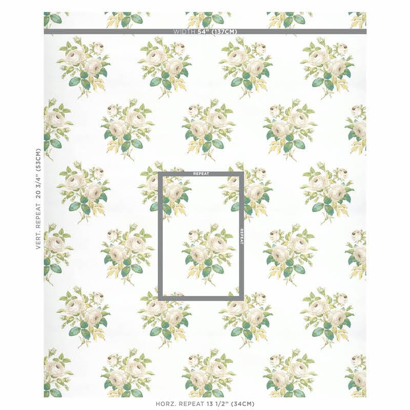 Schumacher Loudon Rose Ivory Wallpaper