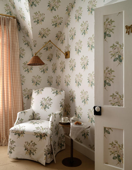 Schumacher Loudon Rose Ivory Wallpaper