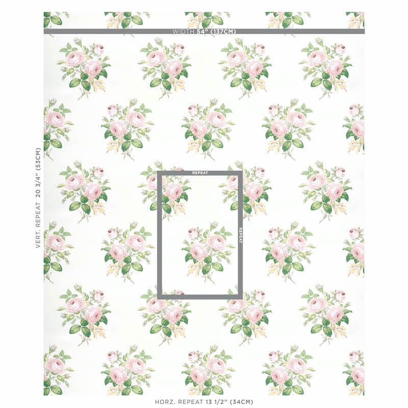 Schumacher Loudon Rose Blush Wallpaper