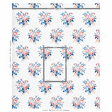 Schumacher Loudon Rose Rose & Blue Wallpaper