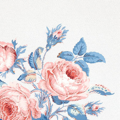 Schumacher Loudon Rose Rose & Blue Wallpaper
