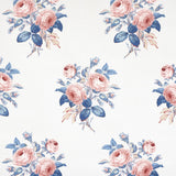 Schumacher Loudon Rose Rose & Blue Wallpaper