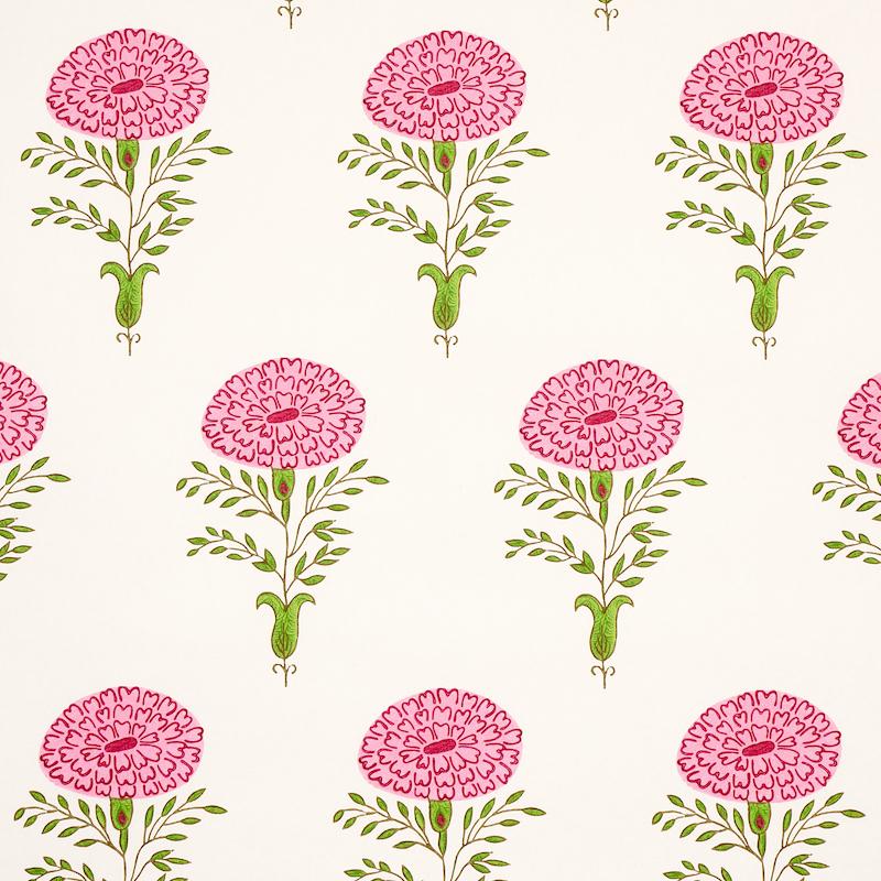 Schumacher Marigold Pink Wallpaper