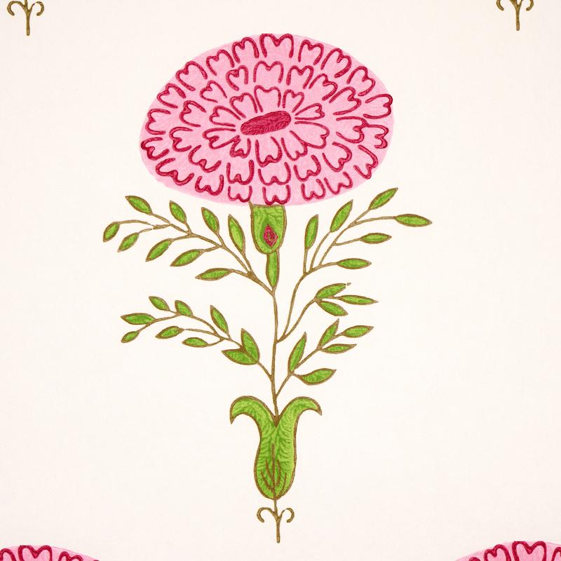 Schumacher Marigold Pink Wallpaper