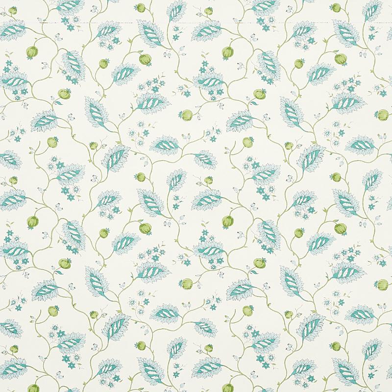 Schumacher Maryam Vine Peacock Wallpaper