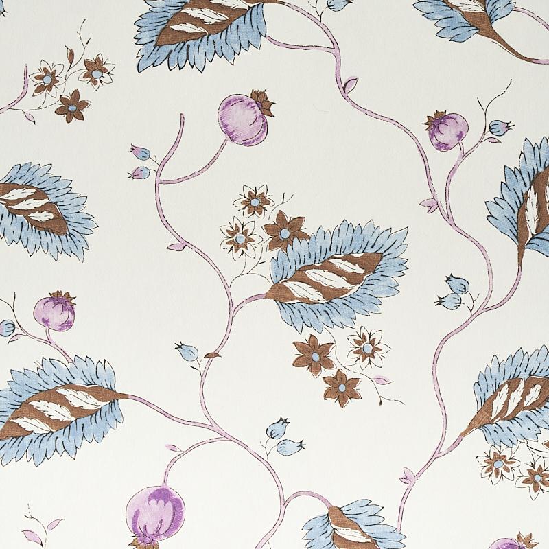 Schumacher Maryam Vine Sky & Plum Wallpaper