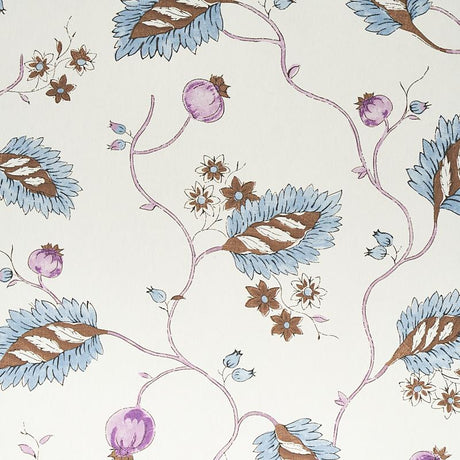Schumacher Maryam Vine Sky & Plum Wallpaper