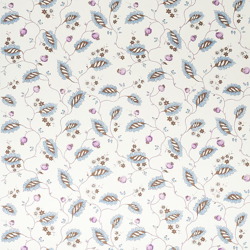 Schumacher Maryam Vine Sky & Plum Wallpaper