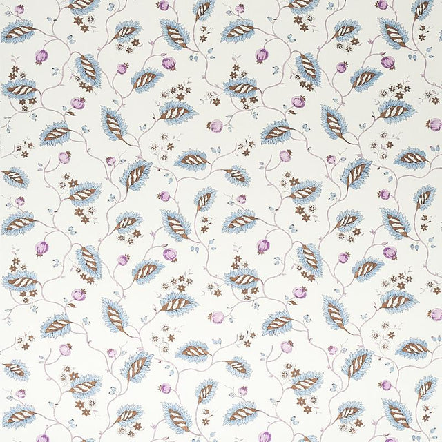 Schumacher Maryam Vine Sky & Plum Wallpaper