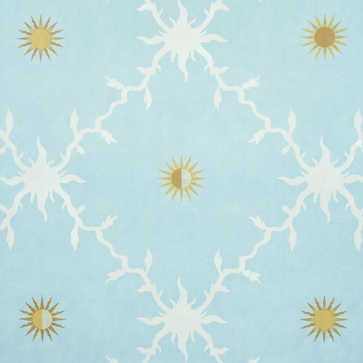 Schumacher Palladio Trellis Sky Wallpaper