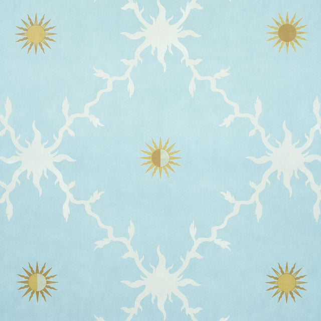 Schumacher Palladio Trellis Sky Wallpaper