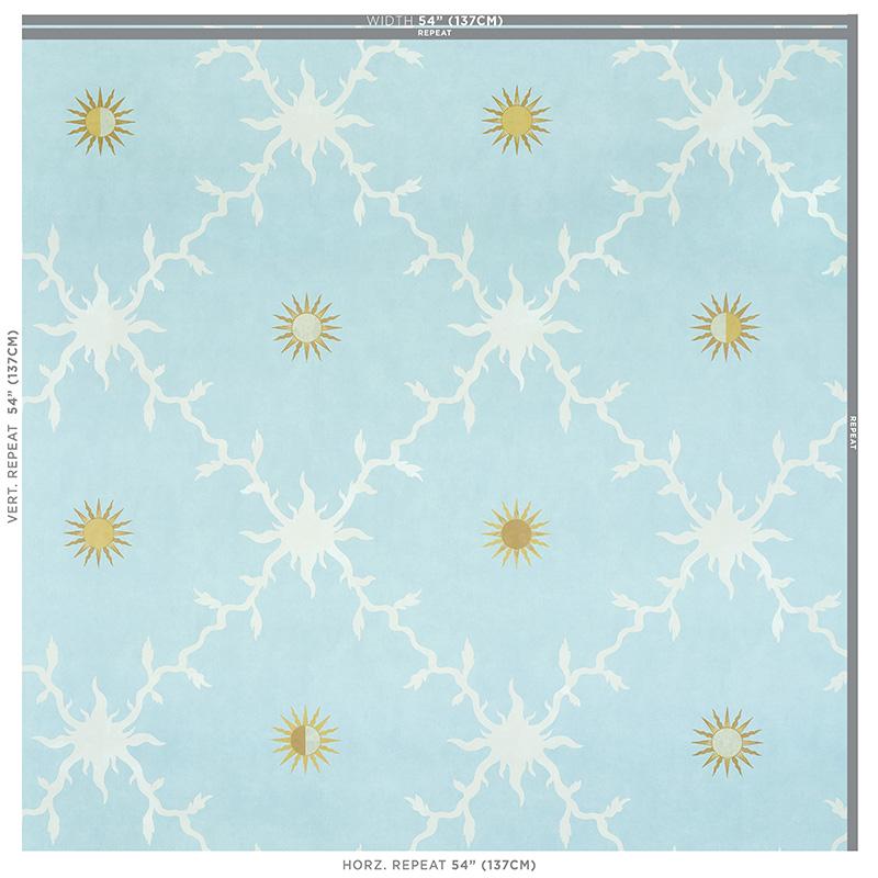 Schumacher Palladio Trellis Sky Wallpaper
